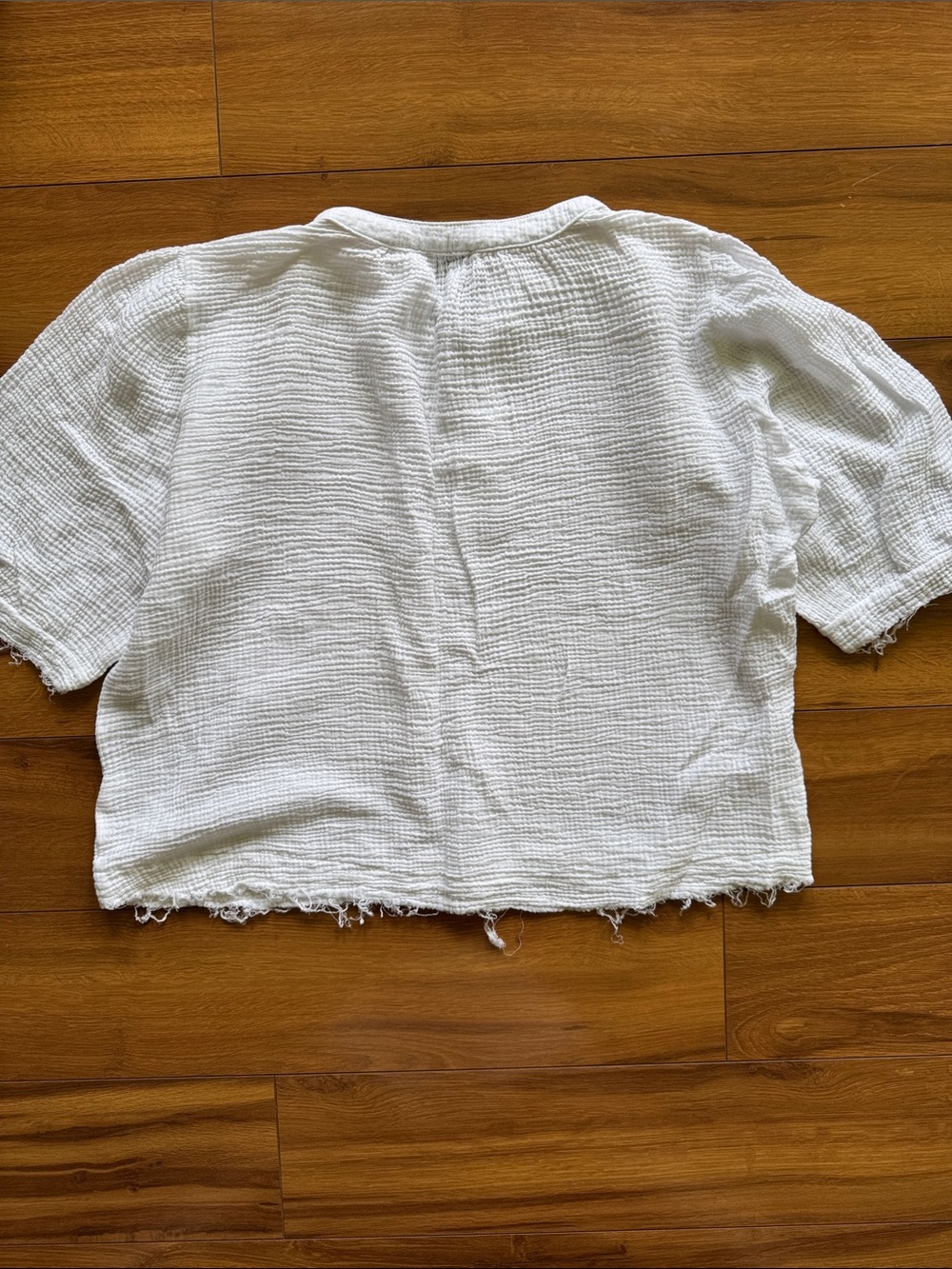 INDUSTRY White Cotton Popover L - Picture 3 of 5